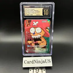 CGC PRISTINE 10 Chopper OP08-001 BASE SHOP Limited Card 191 Collection vol.1 - Image 1