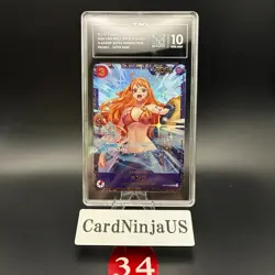 TAG GEM MINT 10 (957) Sanji SR OP10-005 Flagship Battle Promo ONE PIECE Card 34 - Image 1