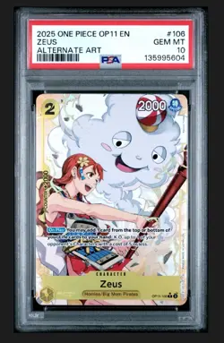 2025 One Piece OP-11 EN Zeus Alternate Art (Nami) #106 PSA 10 💎 - Image 1