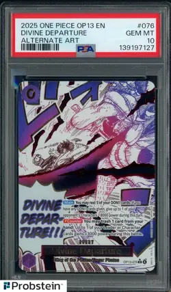 2025 One Piece OP13 EN #076 Divine Departure Alternate Art PSA 10 GEM MINT - Image 1