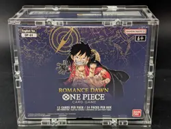 One Piece OP-01 Romance Dawn White Bottom English Booster Box Sealed w/ Acrylic - Image 1