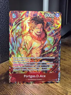 One Piece TCG Portgas D. Ace Illustration Box Promo Card Foil ST15-005 NM - Image 1