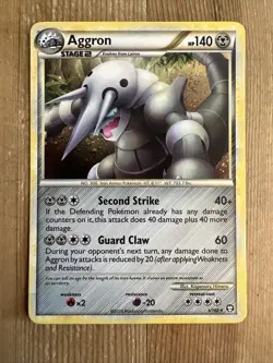 Aggron - 1/102 - Holo Rare Triumphant HGSS Set TCG - Pokemon Card - LP #2 - Image 1
