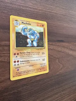 Machoke 34/102 Base Set Pokemon Card Uncommon Unlimited Ed. 1999 LP - Image 3