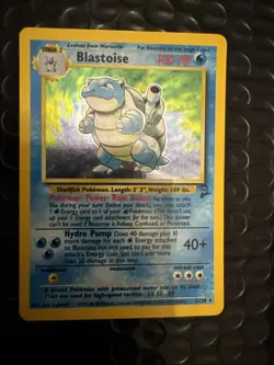 Pokemon TCG Blastoise Holo Unlimited Rare Card 2/130 Base Set 2 Lp - Image 1