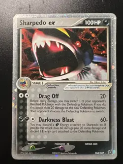 Pokemon Sharpedo ex EX Deoxys Holo Rare Ultra Rare 104/107 100 HP 2005 TCG Card - Image 1