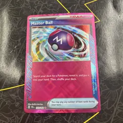 Master Ball 153/162 Temporal Forces Trainer Item Holo Rare Pokemon Card - Image 1