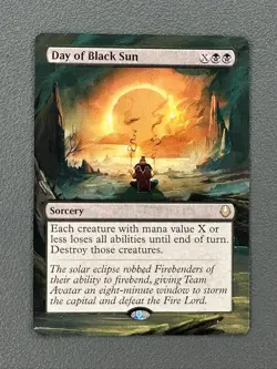 Day of Black Sun MTG Avatar The Last Airbender Hand Painted Extended Altered Art - Image 1
