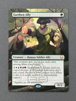 Earthen Ally MTG Avatar: The Last Airbender Hand Painted Borderless Altered Art - Image 1