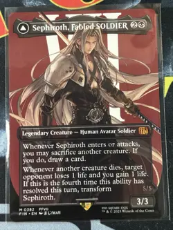 Sephiroth, Fabled SOLDIER Sephiroth, One Winged Angel Borderless FIN#0382 FF MTG - Image 1
