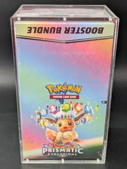 Pokemon SV8.5 Prismatic Evolutions Sealed Booster Bundle Display W/Acrylic Case - Image 1
