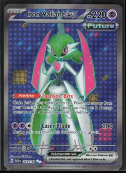 Iron Valiant ex 225/182 Ultra Rare SV04: Paradox Rift Pokemon TCG NM - Image 1