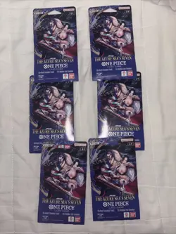 (6) One Piece TCG: The Azure Sea's Seven Sleeved Booster OP-14 English. - Image 1