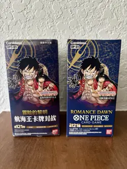 (Lot Of 2) One Piece Booster Box Romance Dawn: OP-01 Japanese And OPC-01 Chinese - Image 1