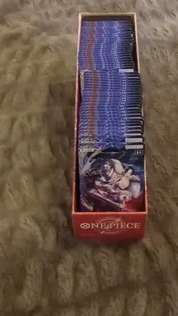 48 One Piece CCG The Azure Sea's Seven Sleeved Booster Packs in Display. - Image 1