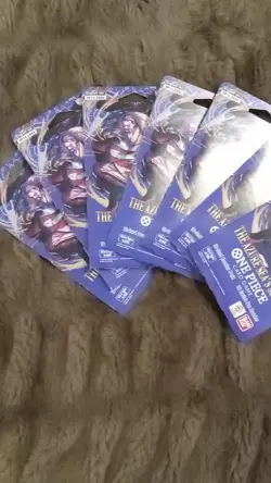 48 One Piece CCG The Azure Sea's Seven Sleeved Booster Packs in Display. - Image 3
