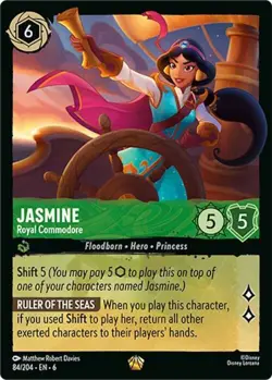 1x Jasmine - Royal Commodore - 84/204 - Legendary NM-Mint Disney Lorcana: Azurit - Image 1