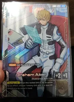 [ENGLISH] Gundam Card Game Graham Aker GD03-098 R+ Alt Art Foil - Image 2