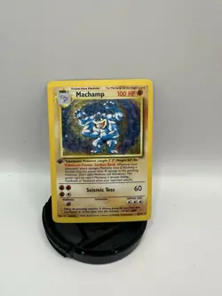 Pokemon TCG Machamp 8/102 Base Set 1st Edition Holo Rare 100 HP 1999 Card Stock - Image 1