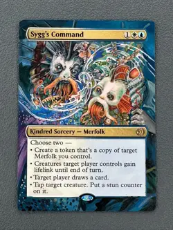 Sygg's Command MTG Lorwyn Eclipsed Hand Painted Borderless Extended Altered Art - Image 1