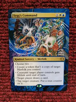 Sygg's Command MTG Lorwyn Eclipsed Hand Painted Borderless Extended Altered Art - Image 2