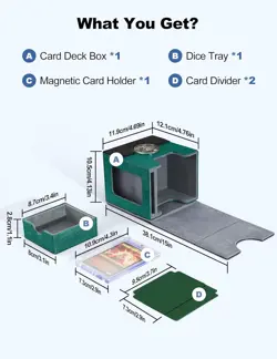 MTG Commander Deck Box with Display and Dice Tray, Holds 100+ Double-sleeved Car - Image 2