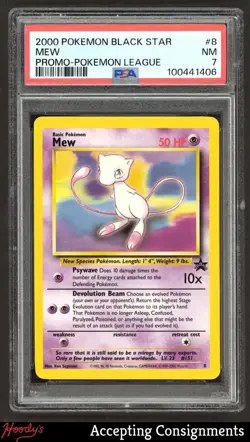 2000 Pokemon League Black Star Promos #8 Mew PSA 7 NM - Image 1