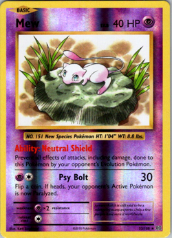 Mew 53/108 Reverse Holo Rare Pokemon XY Evolutions 2016 - Image 1
