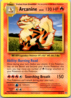 Pokemon TCG Arcanine XY Evolutions 18/108 Regular Rare - Image 1