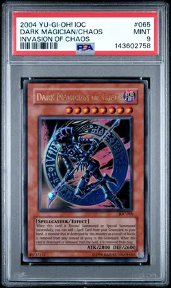 2004 YU-GI-OH! IOC-INVASION OF CHAOS #065 DARK MAGICIAN OF CHAOS PSA 9 - Image 1