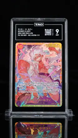 TAG 9 MINT JAPANESE ONE PIECE 2024 Monkey D. Luffy OP05-119 SEC PRB-01 THE BEST - Image 1