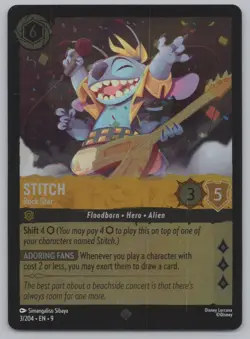 Disney Lorcana Cold Foil - Stitch - Rock Star 3/204 - Fabled - Image 1