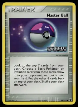 Pokemon Card - Master Ball Delta Species 99/113 Uncommon Reverse Holo Stamped - Image 1