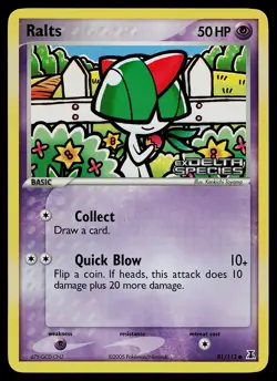 Pokemon Card - Ralts Delta Species 81/113 Common Reverse Holo Stamped - Image 1