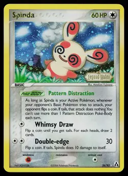 Pokemon Card - Spinda Legend Maker 26/92 Rare Reverse Holo Stamped - Image 1