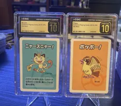 Japanese Pokemon Old Maid Cards 2019 CGC PRISTINE 10 Pair-Meowth & Pidgey - Image 1