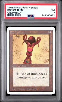 MTG - Rod of Ruin - Unlimited Edition Magic - Graded PSA 7 - Image 1