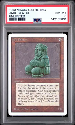 MTG - Jade Statue - Unlimited Edition Magic - Graded PSA 8 - Image 1