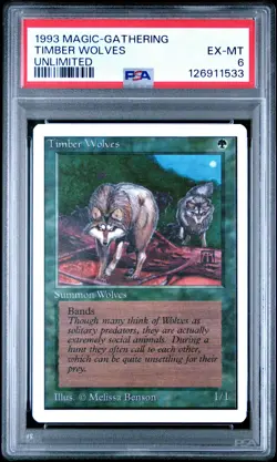 MTG - Timber Wolves - Unlimited Edition Mqgic - Graded PSA 6 - Image 1