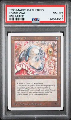 MTG - Living Wall - Unlimited Edition Magic - Graded PSA 8 - Image 1