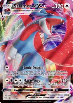 2020 Pokemon SWSH Darkness Ablaze Salamence VMAX #144/189 NM Card - Image 1