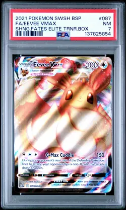 2021 POKEMON SWSH BLACK STAR PROMO #087 FULL ART/EEVEE VMAX PSA 7 - Image 1