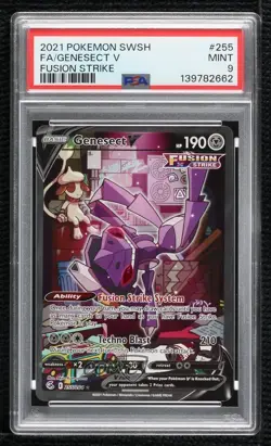 Genesect V Ultra Rare Pokemon Sword & Shield Fusion Strike PSA 9 MINT - Image 1
