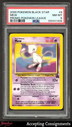 2000 Pokemon League Black Star Promos #8 Mew PSA 8 NM-MT - Image 1