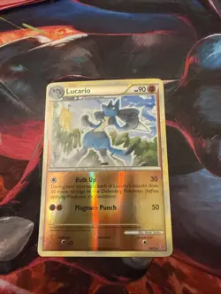Pokemon TCG Lucario 19/95 Unleashed HGSS Reverse Holo Rare - Image 1