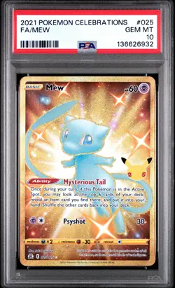 136626932 Mew 2021 Pokemon Sword & Shield Celebrations #25 PSA 10 - Image 1