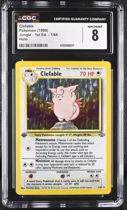 Clefable *CGC 8* 1st Edition *Holo* Jungle *#1* 1999 *Vintage* Pokemon - Image 1