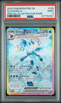 POKEMON PRE EN-PRISMATIC EVOLUTIONS 150 GLACEON EX SPECIAL ILLUSTRATION RARE - Image 1