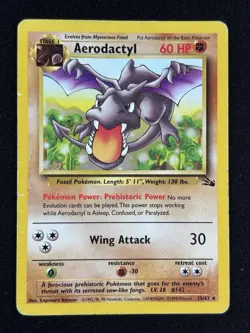 Pokemon Aerodactyl 16/62 Fossil Rare Regular Unlimited 60 HP Pokemon TCG - Image 1