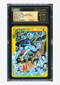 Pokemon CGC 10 AUTO 10 Water Energy Charizard Msing 2002 McDonald's Japanese - Image 1